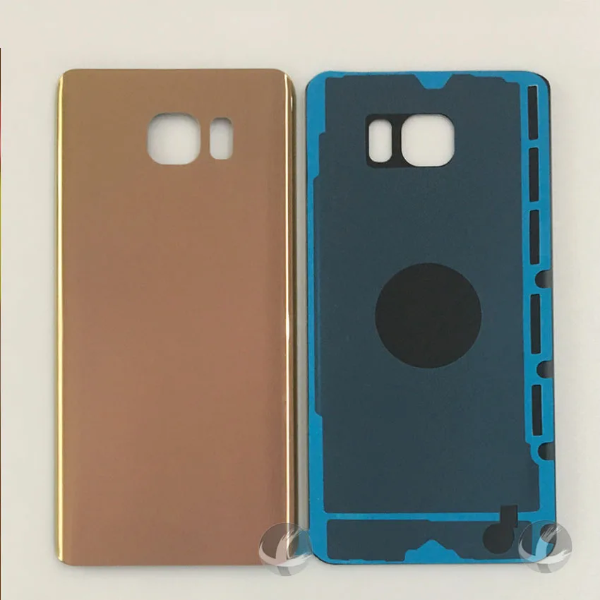 Задний стеклянный корпус+ клей для samsung Galaxy NOTE 5 N920 N920F задняя панель Крышка батарейного отсека запасная часть с логотипом