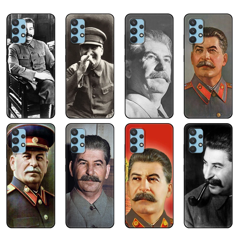 Чехол-накладка для Samsung galaxy A32 A42 A52 A72 4g 5g S21 PLUS ultra русский Сталин СССР черный ТПУ |