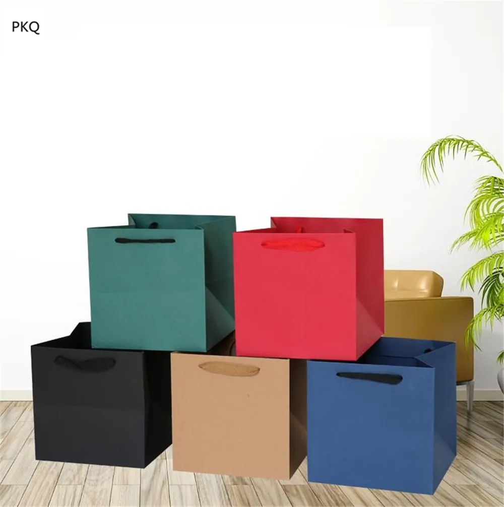 Маленькая фиолетовая подарочная упаковочная сумка mni бумажный мешок с ручкой на