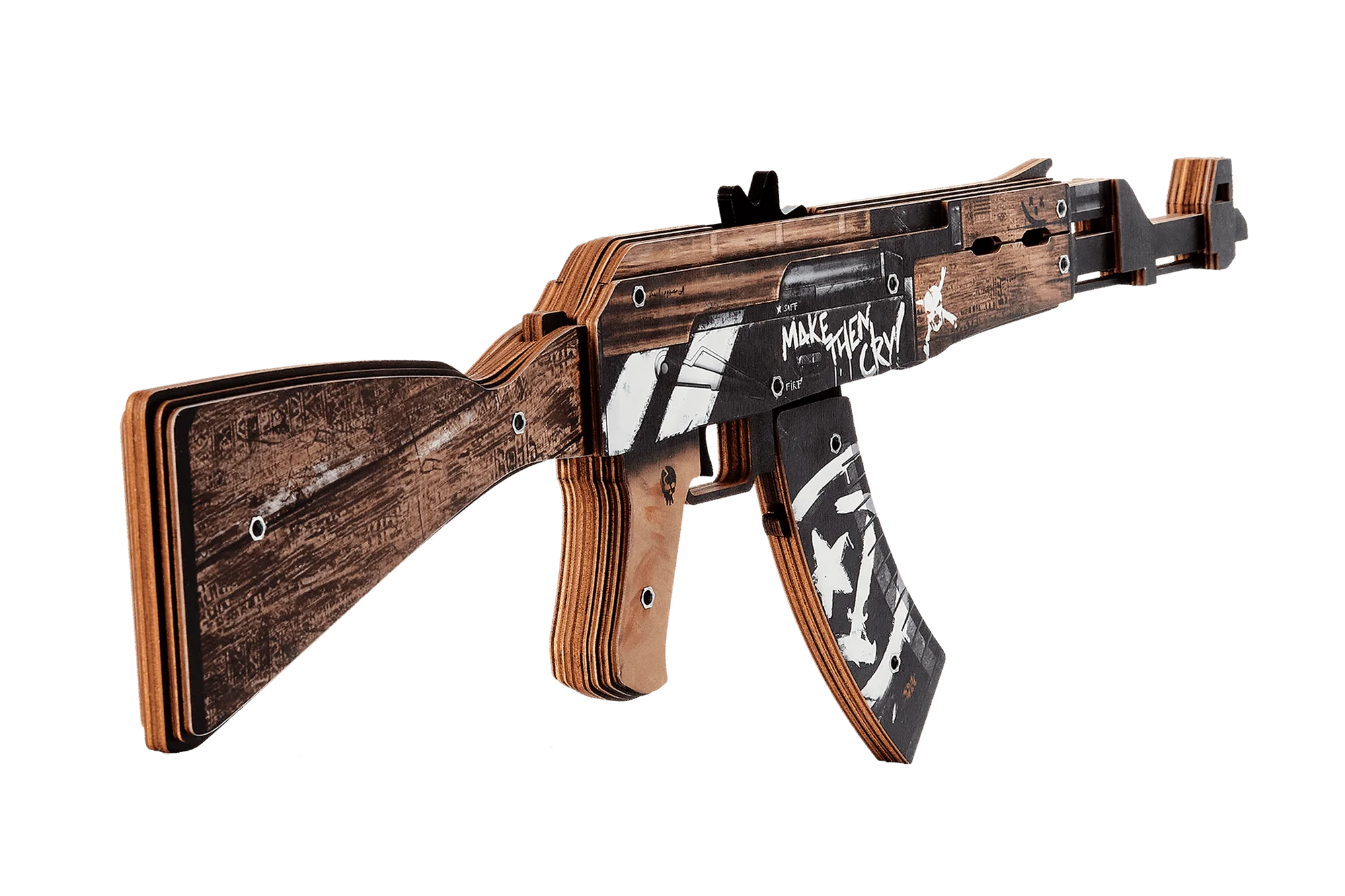 Wooden weapons AK-47 Active Desert Rebel (CS:GO) VozWooden / Toy wood weapon Gift for boy (Rubber cartridges )/ Counter-Strike CS GO Plaything gun