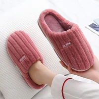 fashion cotton slippers women winter plush warm non slip slippers couple home cotton slippers after confinement cotton shoes