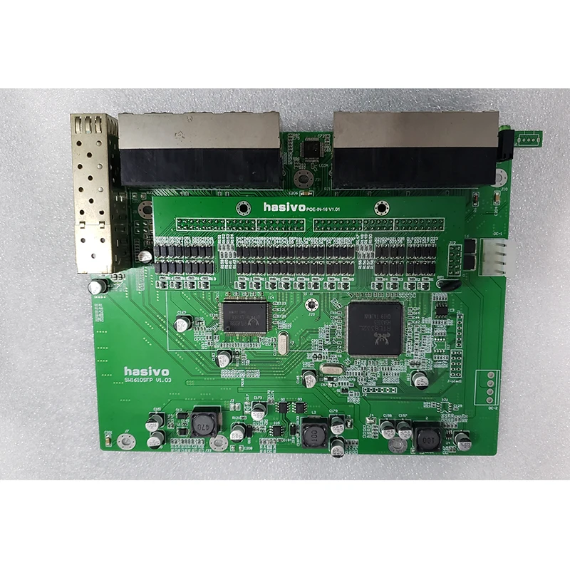 Обратное PoE Питание switch 16x1 0M/100M & 2SFP порт Gigabit Ethernet коммутатор PCB материнская