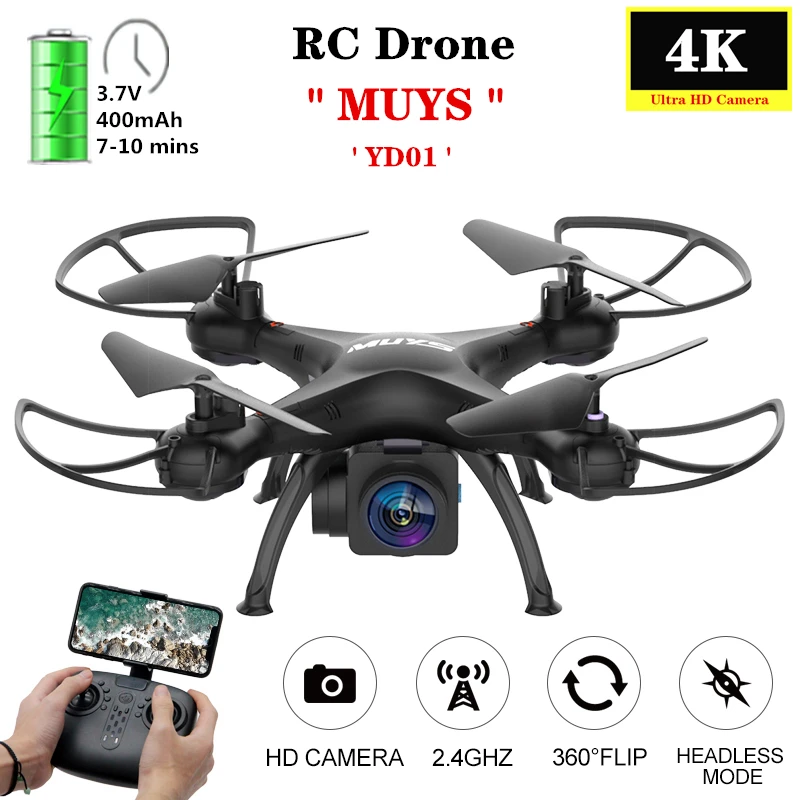 

UAV RC Drone 4K HD Wide Angle Camera Altitude Hold Headless Mode Quadcopter One Key Return Helicopter VS KY101 X5C Dron Toy Gfit