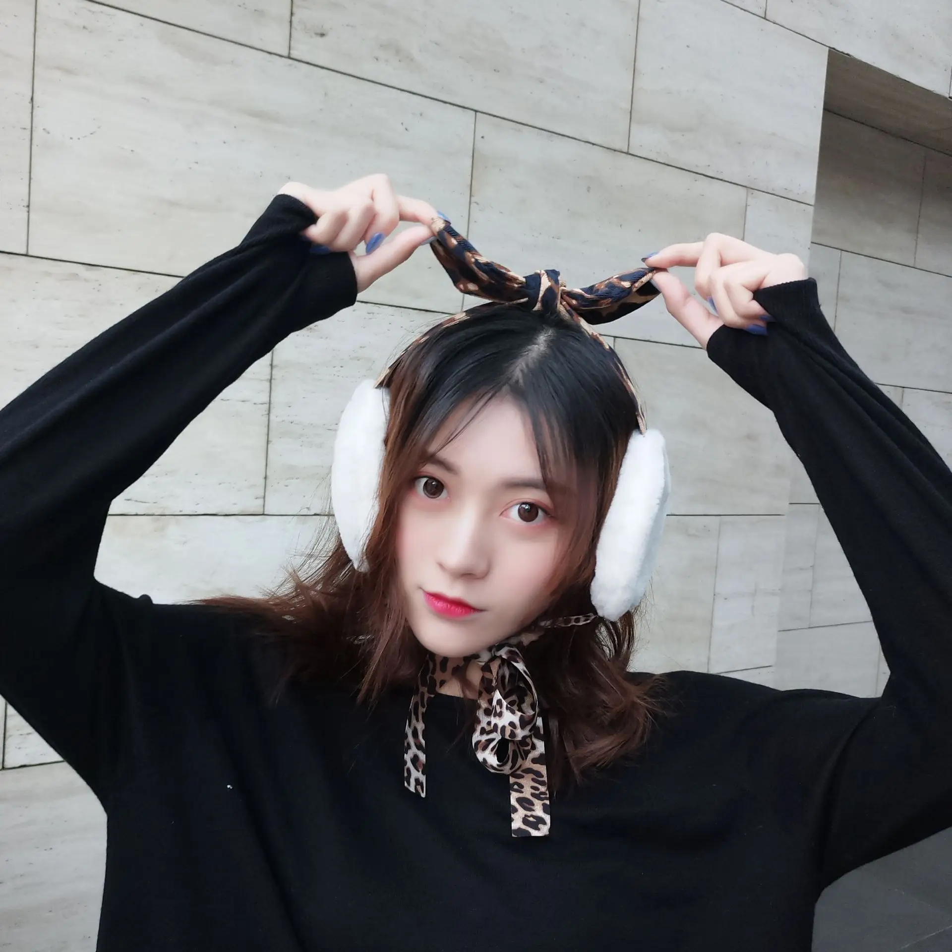 Уха посылка с Леопардовыми пятнами ухо крышка уши теплые наушники Осень зима