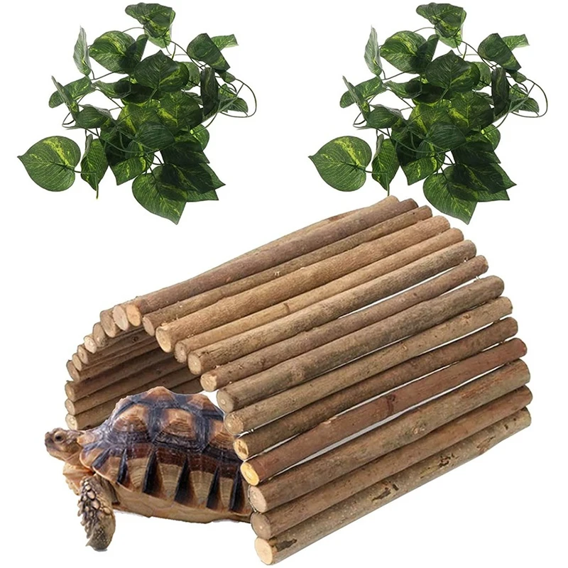 

Reptile Decor Hideout Wooden Guinea Pig Bridge Bendy Tunnel Ladder Gerbil Rabbit Rat Gerbil Tortoise Reptile Accessories