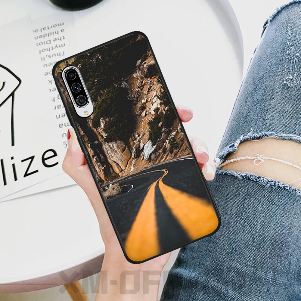 BaweiTE горный шоссе обои черный мягкий чехол для телефона Капа Samsung A10 20 30 40 50 70 10S 20S 2