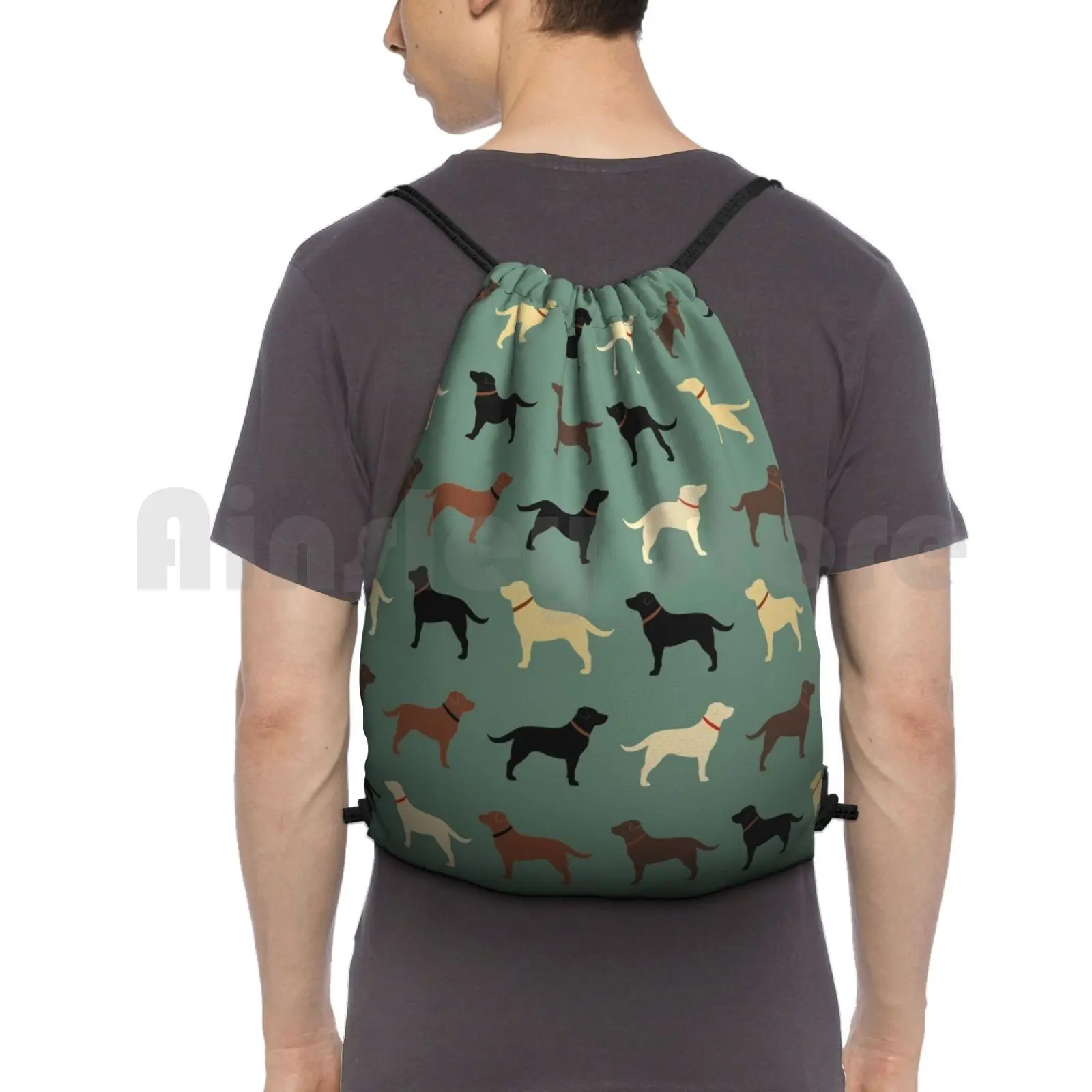 

Labrador Retriever Dog Silhouettes Pattern With Chocolate , Yellow , Red And Black Labs Outdoor Hiking Backpack Waterproof