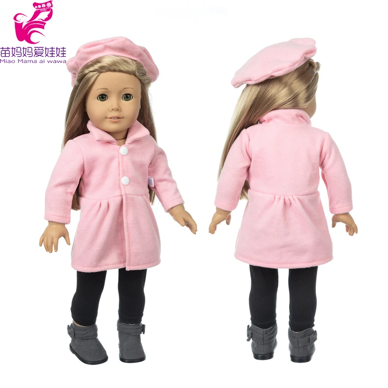 

18 Inch Girl Doll Clothes Pink Coat 43cm Baby Dolls Winter Woolen Coat Children Gift Gifts