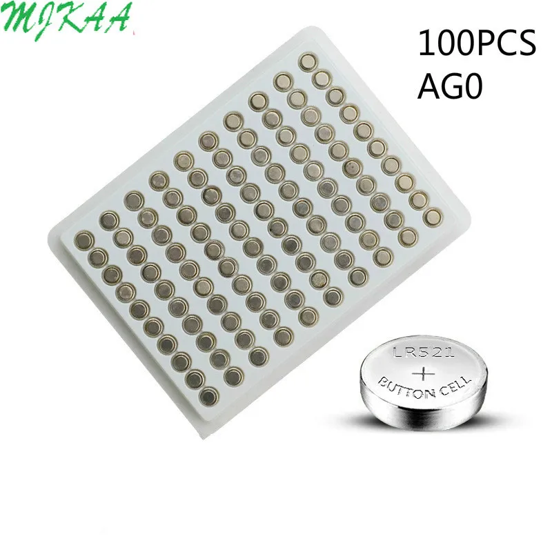 

100PCS AG0 LR69 LR521 379A Button Batteries SR521SW D379 Cell Coin Alkaline Battery 1.55V V379 SR63 for Watch Toys Remote