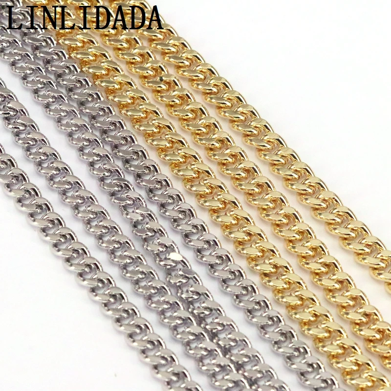 

5Meters Gold Silver Color Cuban Link Chain for Necklace Bracelet DIY Jewelry Making Wholesale