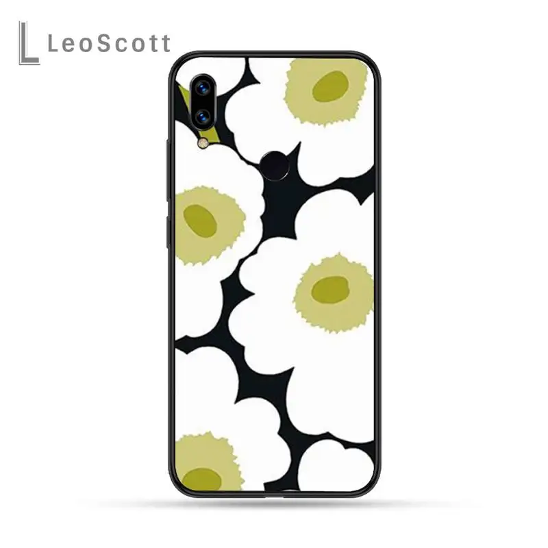 

Marimekko Pink Flower Phone Case For Xiaomi Redmi Note 4 4x 5 6 7 8 pro S2 PLUS 6A PRO