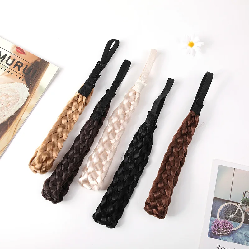 Braid Plaited Strands Headbands Braids Elastic Hair Synthetic