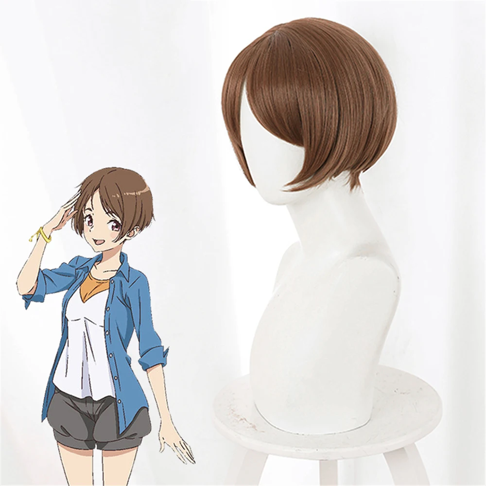 

World Outingshikes, Seto Shiri, Brown bob short hair cos animation wig Cosplay hairwear Wig+Wig Cap