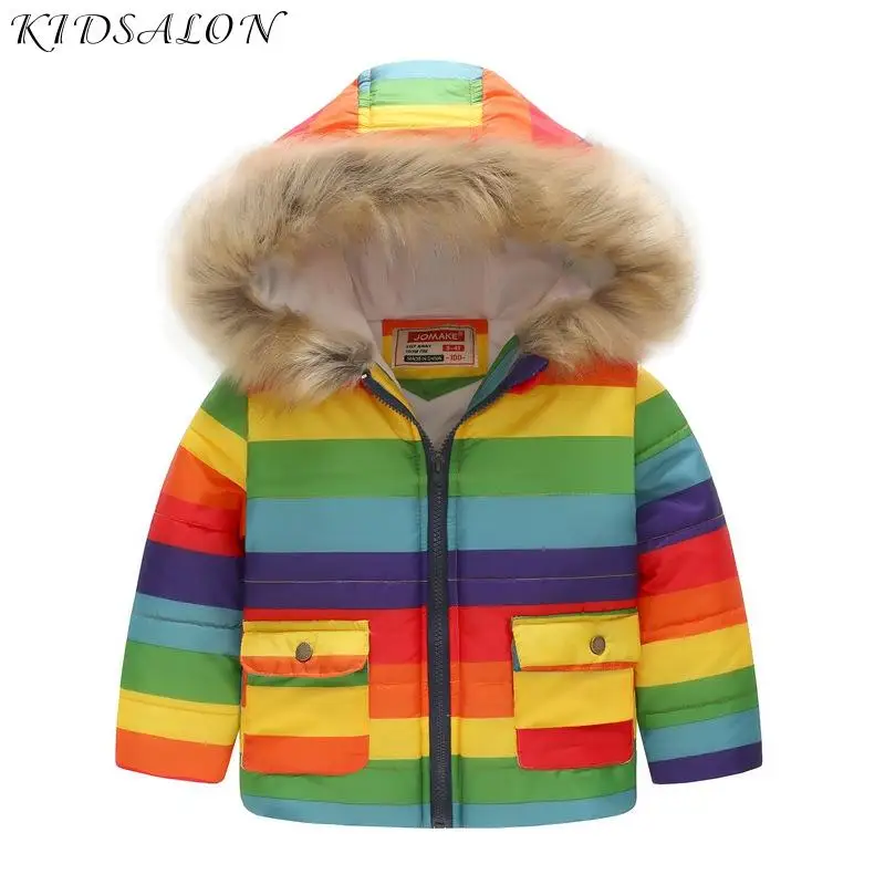 Зимние пальто для мальчиков ветровка детские куртки одежда маленьких Толстая