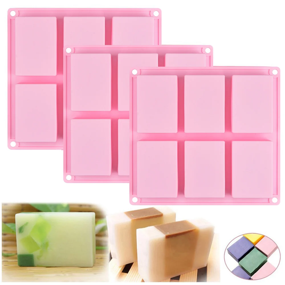 SJ 6 ячеек прямоугольная толстая силиконовая форма для мыла рукоделия сделай сам