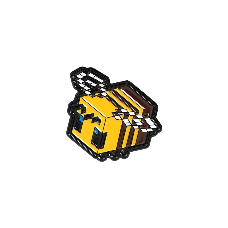 Creative Game Model Brooch Animal Pixel Bee Soft Enamel Pin Cute Cartoon Lapel Medal Badge Minecrafts Collectable Jewelry Gift | Украшения