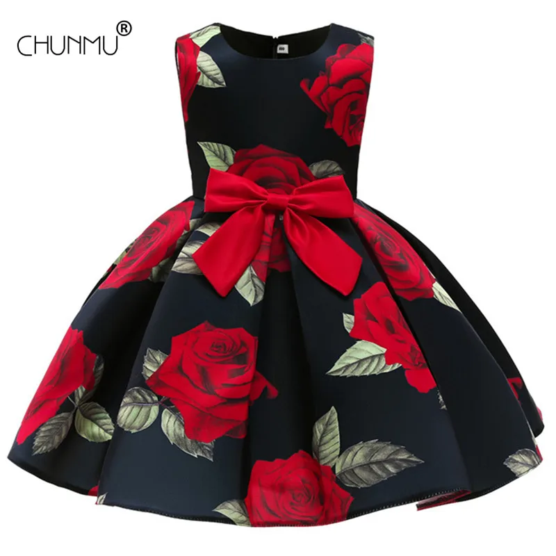 Детское праздничное платье для девочек с цветочным принтом | Детская одежда и