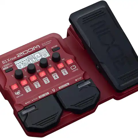 Четырехбас-гитара Zoom B1 FOUR B1X, многофункциональный процессор с педалью выражения