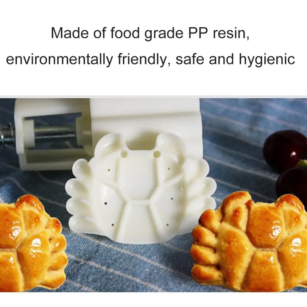 3 / 5pc square round moon cake mold hand molding machine mold, with flower print DIY mold pastry moon cake-TP
