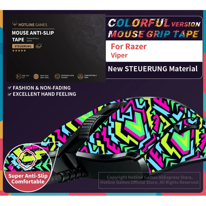 Hotline игры для Razer Viper наклейки мыши устойчивые к поту Противоскользящие