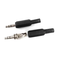 5pcslot audio jack plug headphone connector black plastic housing 3 5mm wholesale
