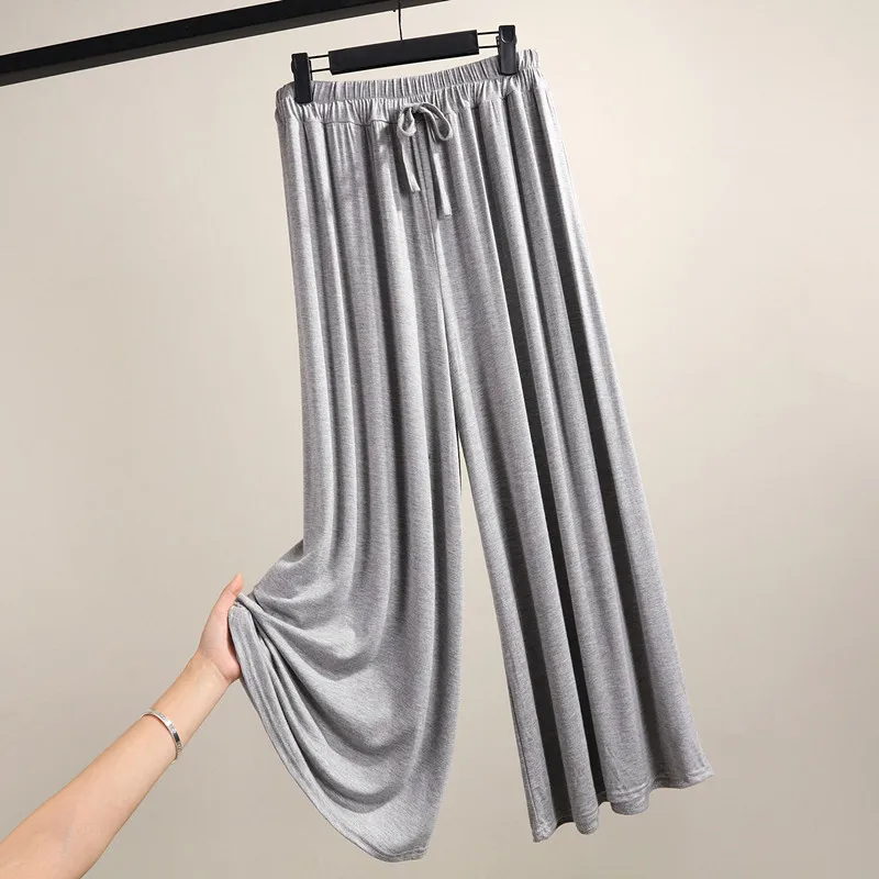 Летние Модальные широкие брюки для женщин модные повседневные размера плюс XL