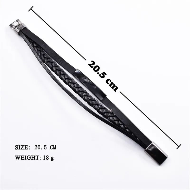 Многослойный браслет из натуральной кожи для женщин металлический