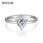 Обручальное кольцо BOEYCJR VVS1 из серебра 925 пробы с цветным муассанитом 1 карат 6,5*6,5 мм, обручальное кольцо с национальным сертификатом