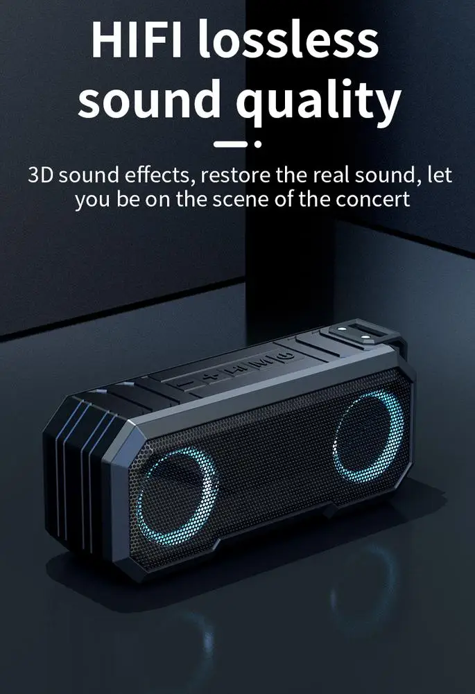 Беспроводной динамик для Altavoces Bluetooth водонепроницаемый сабвуфер светодиодный