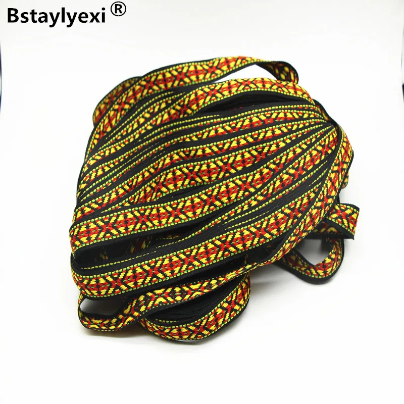 Бесплатная доставка 45 метров 19 мм Фиолетовый Цвет вышитая тесьма национальная