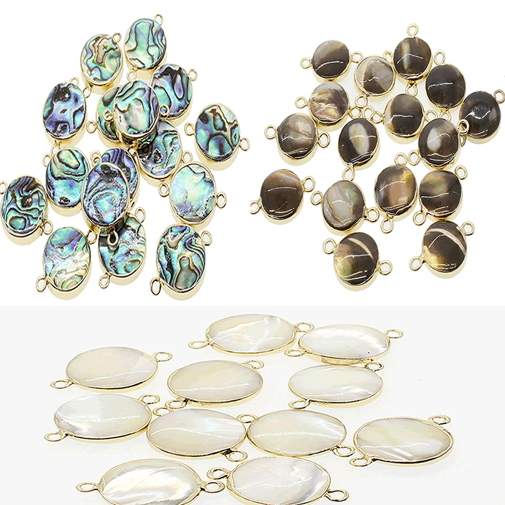 

5 шт./пакет натуральная оболочка круглый ободок закрепки двойное кольцо подвеска из белого/черного цвета, подходят для изготовления ювелирн...