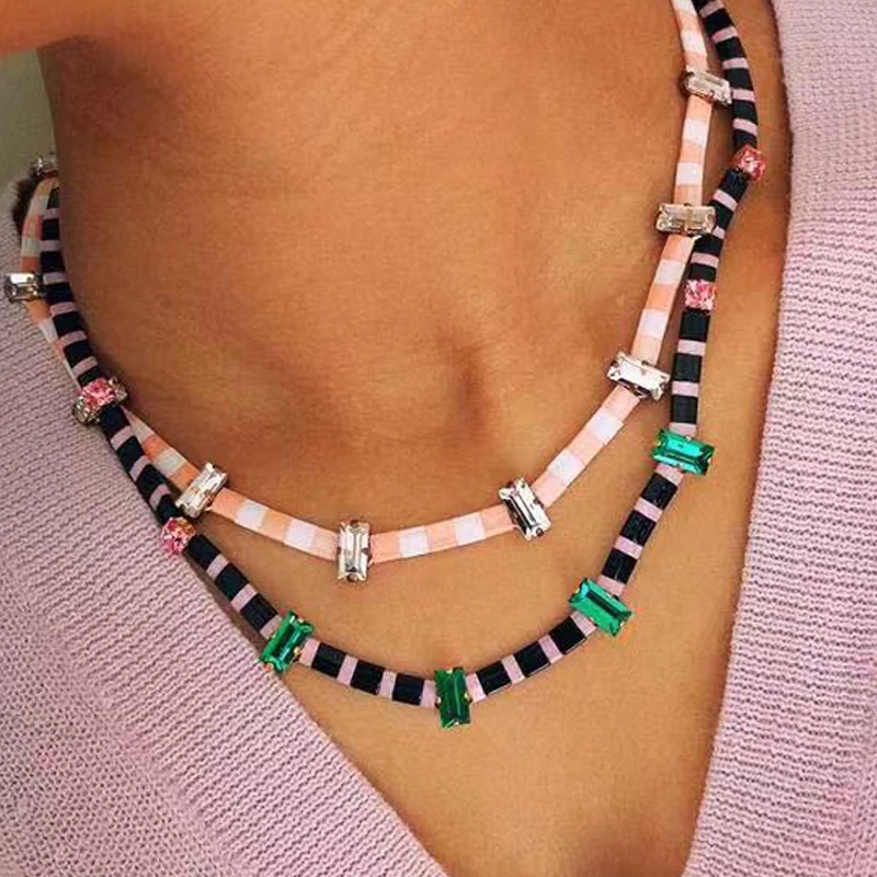 Изысканное Радужное Ожерелье Богемное Признание Шейный Колье Плексигласовые Модные Аксессуары для Женщин Добавляют Характера Ювелирные Изделия.