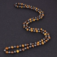 natural hematite tiger eye beads necklaces men for magnetic health protection women energy jewelry collier homme drop shipping
