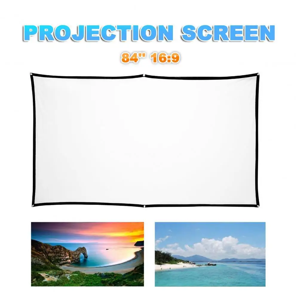 

H84A Anti Light Projector Screen Projector Simple Curtain 16:9 Anti-Light Screen 84 Inches Home Outdoor Office Portable 3d HD