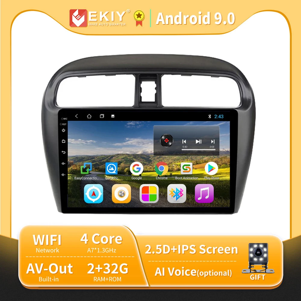 EKIY 9 ''IPS автомобильное радио Android 0 авто стерео Мультимедиа для Mitsubishi mirage attrage 2012