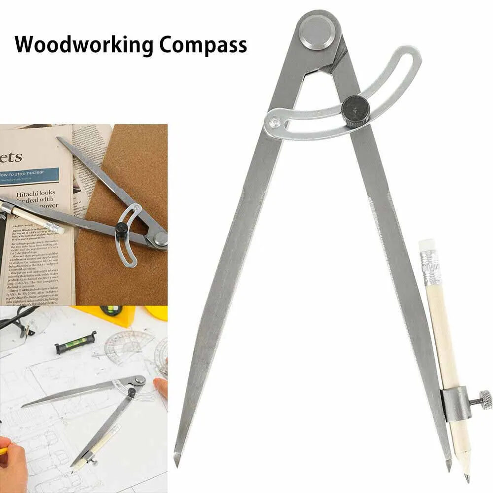 

Woodworking Compass with Wing and Pencil Holder for Geometry Drawing Drafting