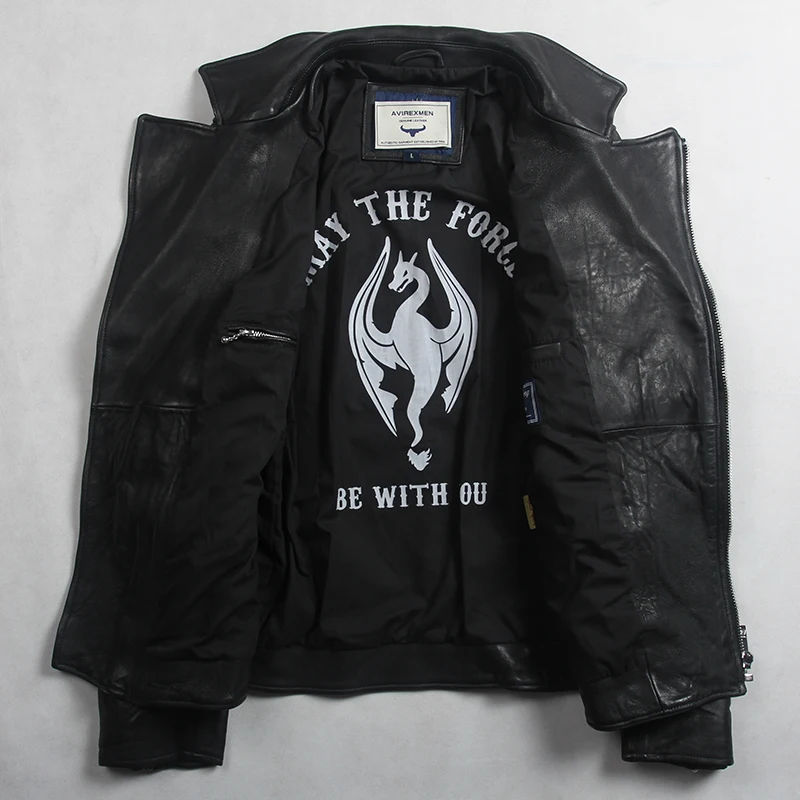 

men's fashion genuine slim fit biker black real leather coat for men Motorcycle jacket