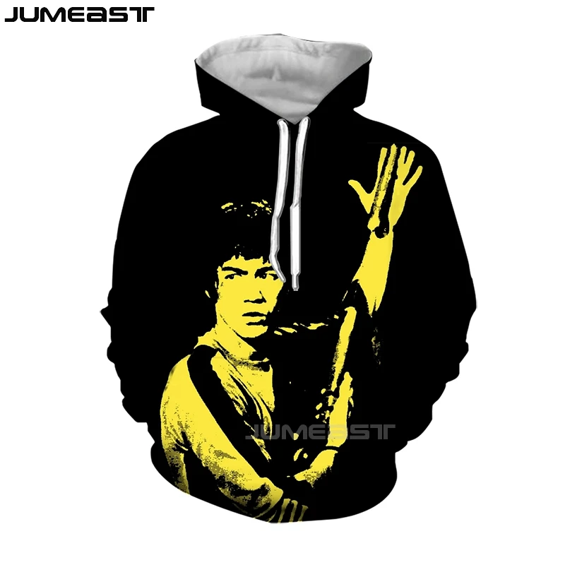 Jumeast Men Women 3D Sweatshirt Chinese Superstar Bruce Lee Oversized Coat Casual Jacket Pullover Fashion Spring Autumn Hoodies