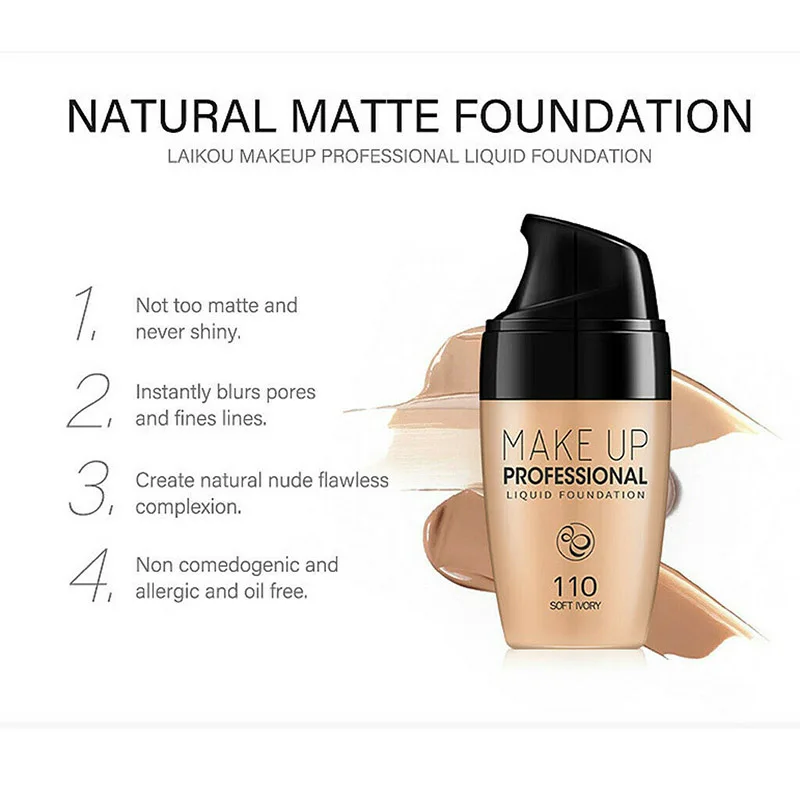 Лучший Гладкий тональный крем для лица основа консилера матовый стойкий макияж 30