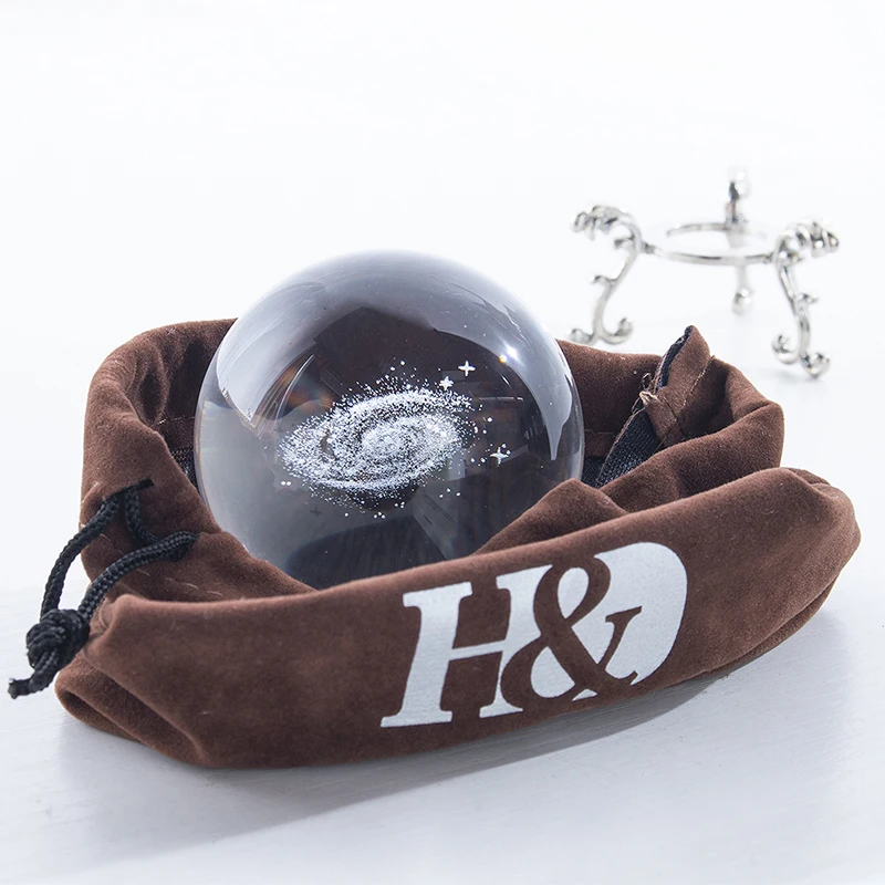 H &amp D 60 мм Galaxy Ball Хрустальный дисплей глобус полная Сфера Стеклянный пресс-папье