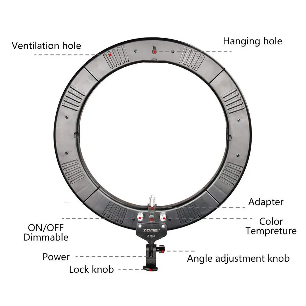 Zomei 18 &quotсветодиодный светильник для фотосъемки с подставкой телефона камера
