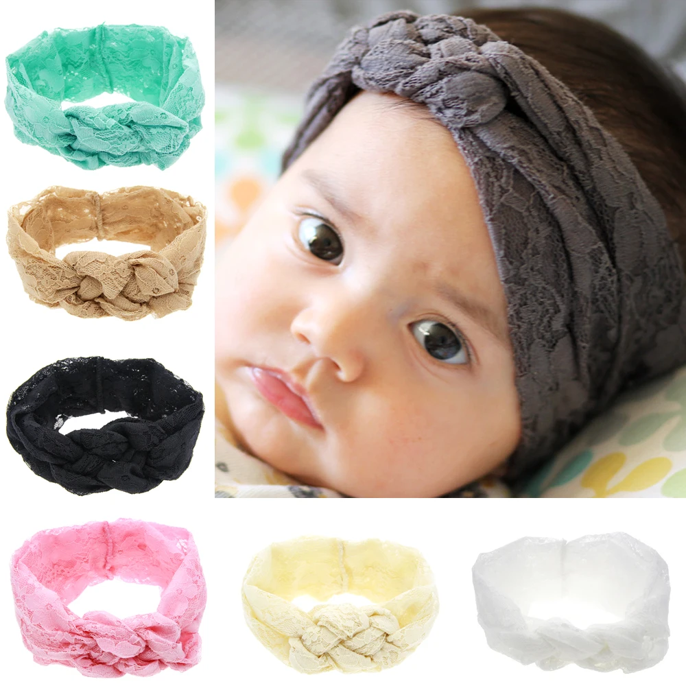 2019 Hotest Princess Baby Girl Lace Floral Hairband Head Wrap Knotted Hair Band Bebe Turbante Headwear Accessories | Детская одежда и