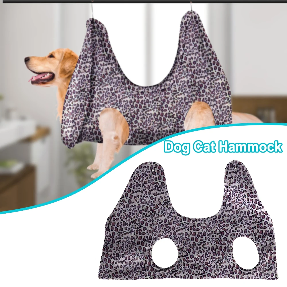 

Hot Dog Cat Grooming Hammock With 2 Hook Leopard Print Restraint Bag Puppy Dog Cat Nail Clip Trimming Bathing Bag