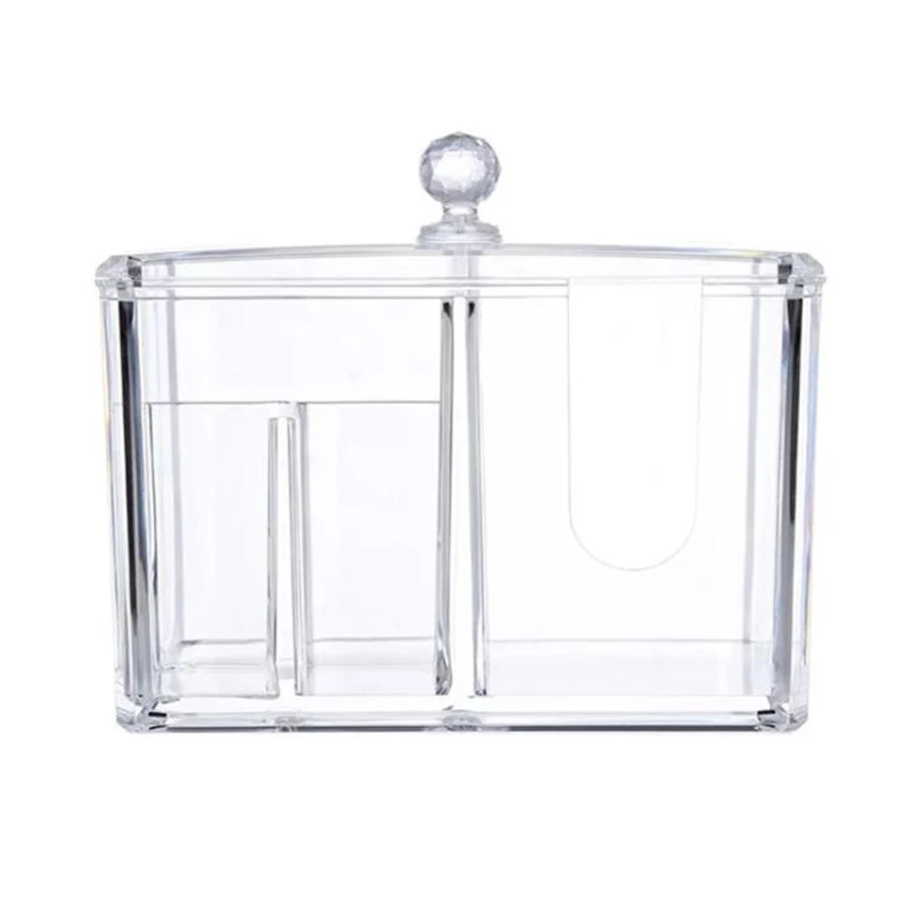 Портативный хлопковый контейнер для макияжа акриловый Ватный тампон органайзер