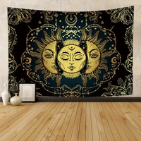 laeacco white black colorful sun moon mandala tapestry wall hanging celestial hippie wall carpets dorm decor wall tapestry