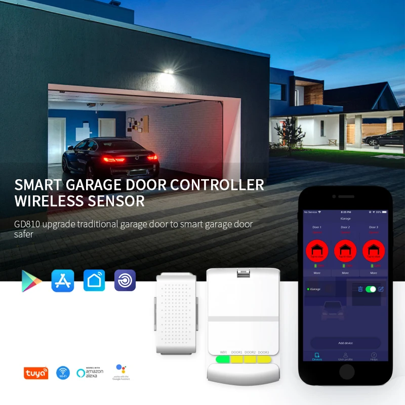 

Tuya WiFi Smart Roll Up Door Smart Remote Opener Timer Smart Garage Door Switch Work with Alexa Google Home smart life APP