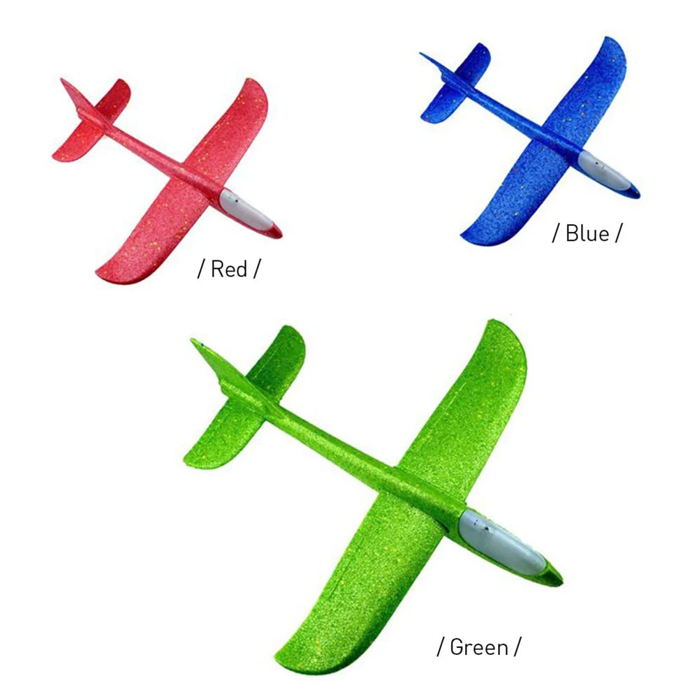 

48cm Luminous Hand Throwing Maneuvering Airplane Foam Glider Children Toys Luminous Hand Throwing Maneuvering Airplane Glider