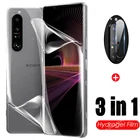 Гидрогелевая пленка 3 в 1 для Sony Xperia 1 iii, мягкий чехол из ТПУ для Xperia 1, 5, 10, II, III, Защитная пленка для объектива камеры, не стекло