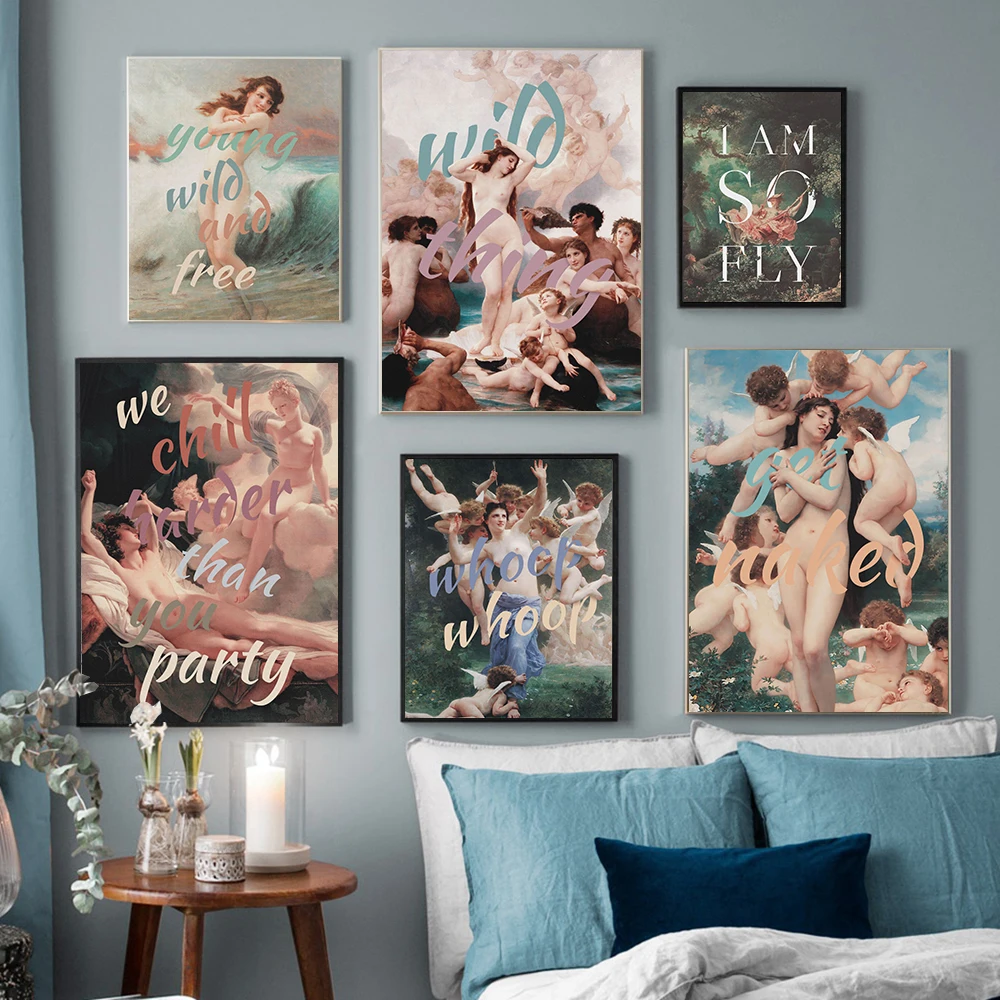 Картины с мотивами сериала «Рождение Венеры», винтажный постер на холсте греческой богини, художественное настенное украшение для дома