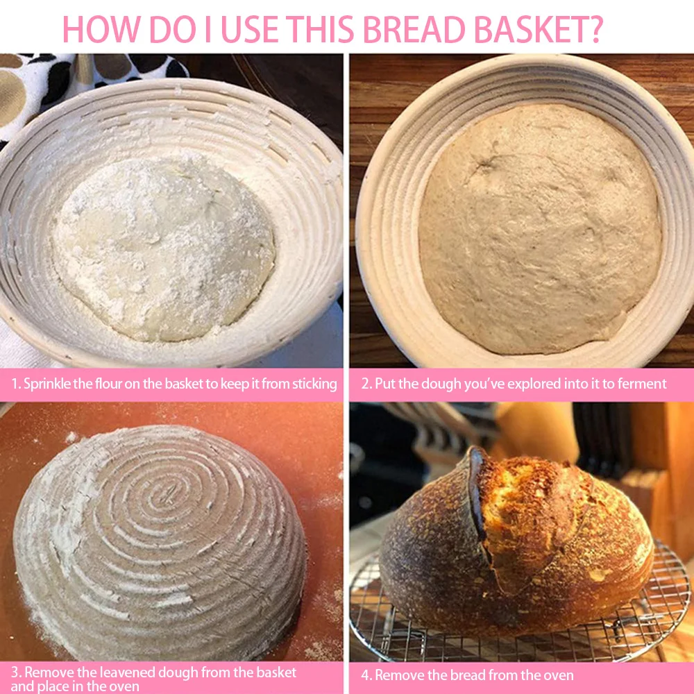 

Rattan Bread Proofing Basket Natural Oval Rattan Wicker Dough Fermentation Sourdough Banneton Bread Basket DIY Tool